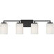 Leavenworth 4 Light 33 inch Matte Black Vanity Light Wall Light